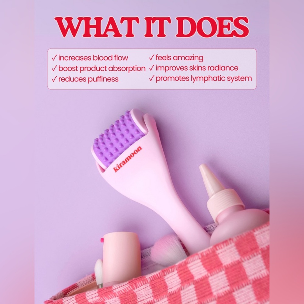 Kiramoon Face and Neck Roller - Pink and Purple